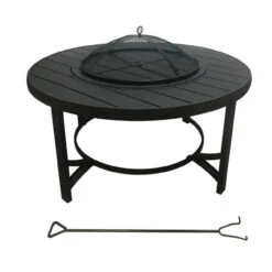 Steel Round Wood Fire Table