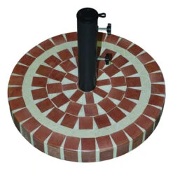 Multicolored Mosaic Cement Umbrella Base