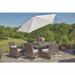 Living Accents Rochdale 7 Pc Black Aluminum Dining Set Gray