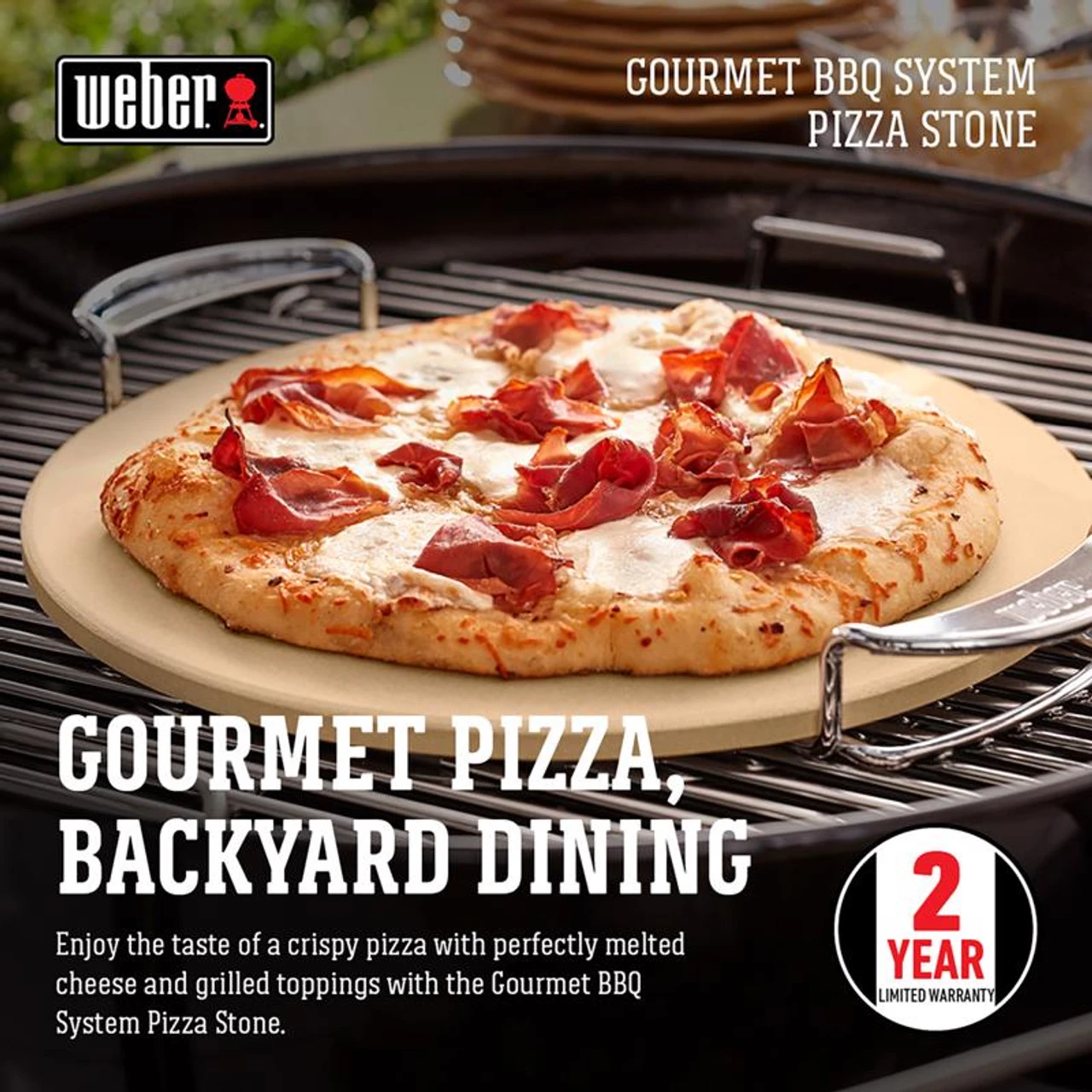 Weber 8836 Gourmet BBQ System Ceramic Grill Pizza Stone 5 Weber 8836 Gourmet BBQ System Ceramic Grill Pizza Stone - Image 3