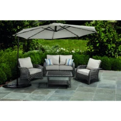 Living Accents Willow 4 Pc Gray Steel Deep Seating Set Beige -Traeger Shop willow 3 23709.1638848686