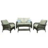 Living Accents Willow 4 Pc Gray Steel Deep Seating Set Beige -Traeger Shop willow 99170.1638848686